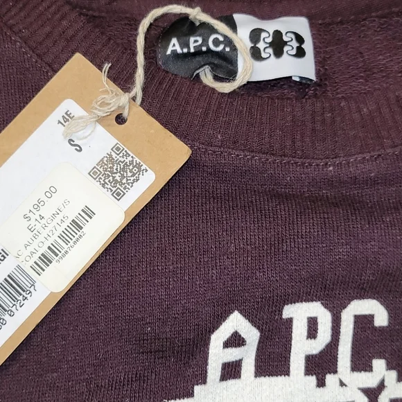 A.P.C. Burgandy Pull over Sweater Sweatshirt